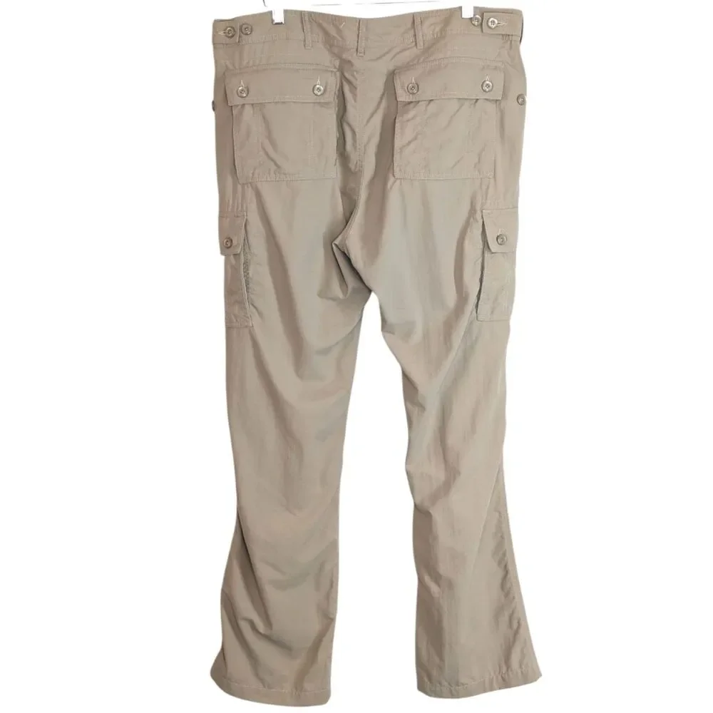 NWT Clothing Arts Pick-Pocket Proof Adventure Travel Pants Sz 36 Khaki Nylon
